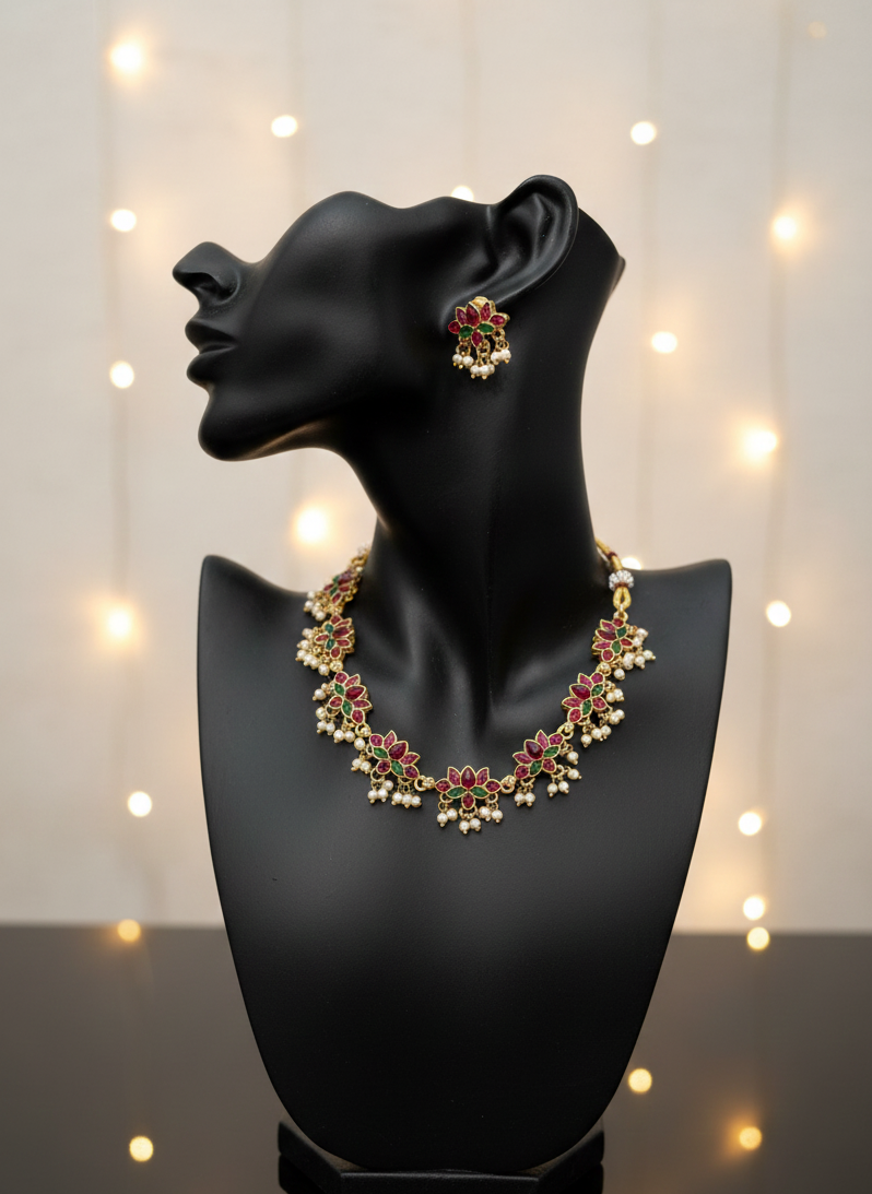 Lotus Ghungroo necklace