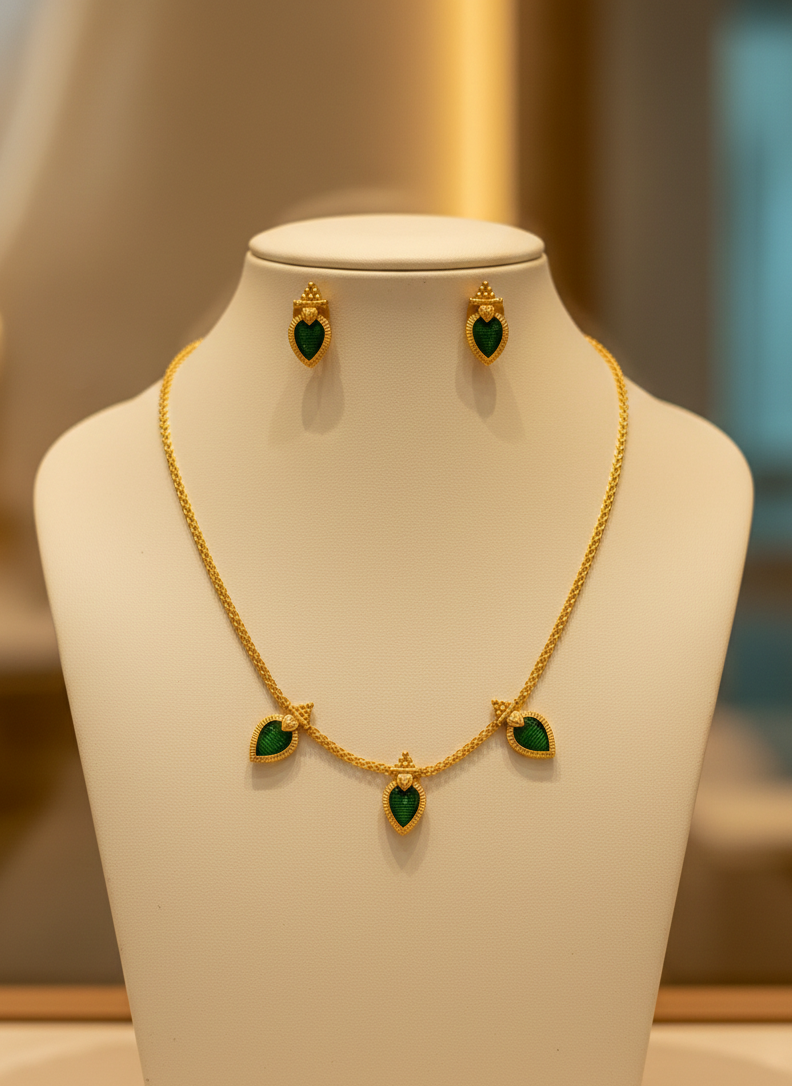 Moonila Palakka Thali Chain