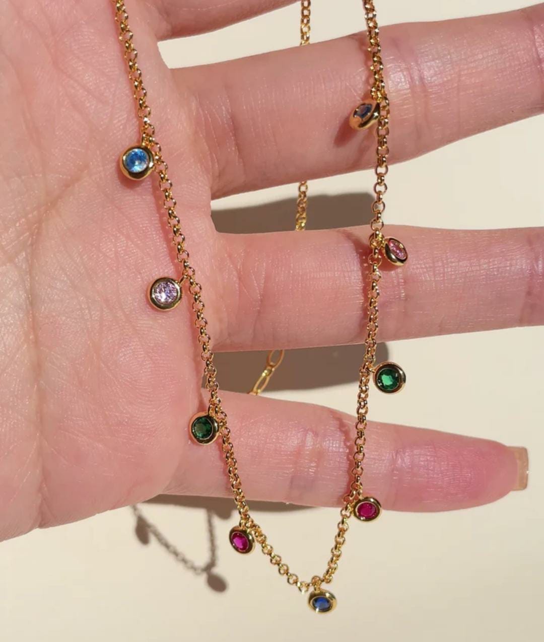 Multi Color Stone Chain