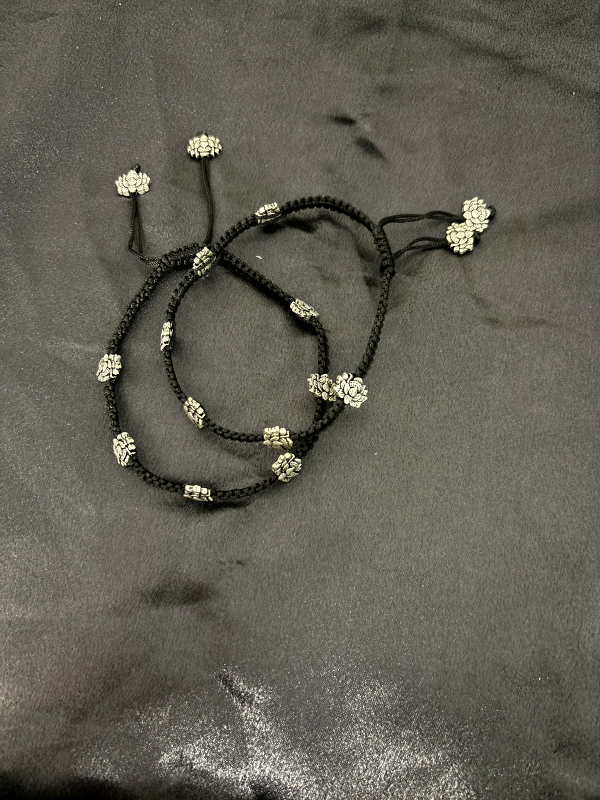 Lotus Black Thread Anklet