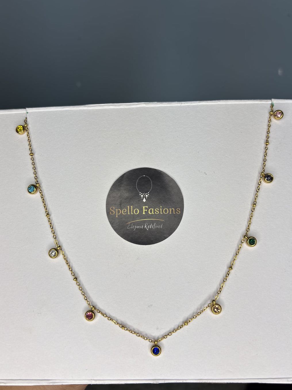 Multi Color Stone Chain